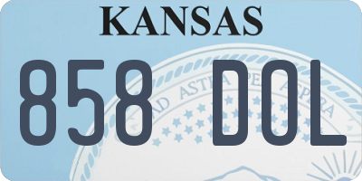 KS license plate 858DOL