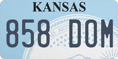 KS license plate 858DOM