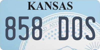 KS license plate 858DOS
