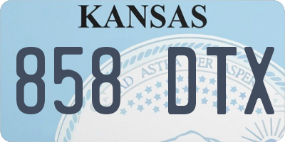 KS license plate 858DTX