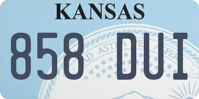 KS license plate 858DUI