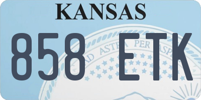 KS license plate 858ETK
