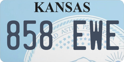 KS license plate 858EWE