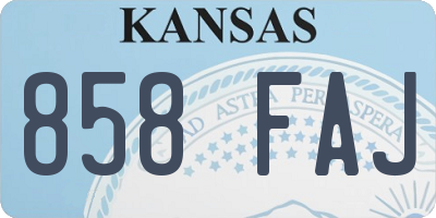 KS license plate 858FAJ