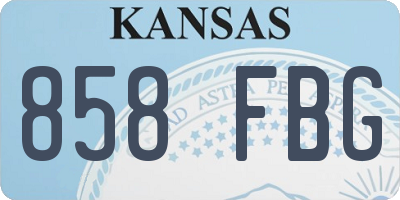 KS license plate 858FBG
