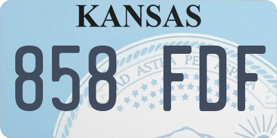 KS license plate 858FDF