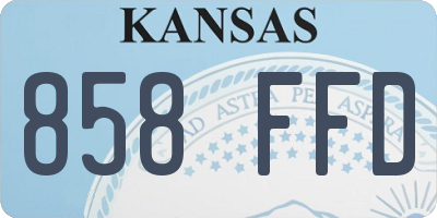 KS license plate 858FFD