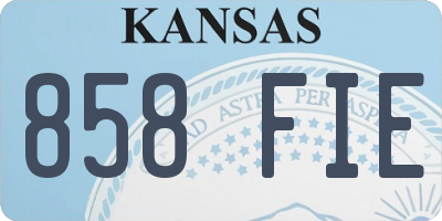 KS license plate 858FIE