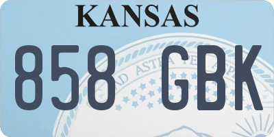 KS license plate 858GBK