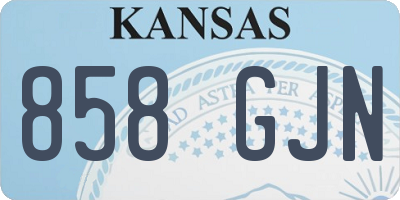 KS license plate 858GJN