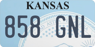 KS license plate 858GNL