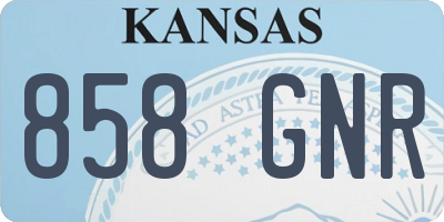 KS license plate 858GNR