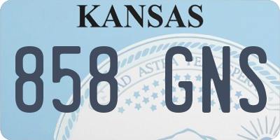 KS license plate 858GNS