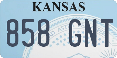 KS license plate 858GNT