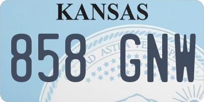 KS license plate 858GNW