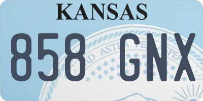 KS license plate 858GNX
