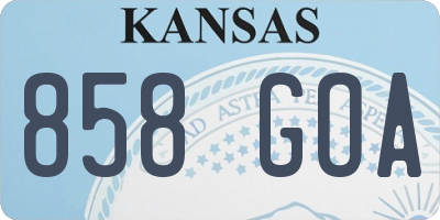 KS license plate 858GOA