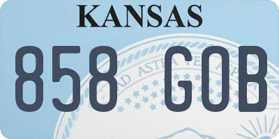 KS license plate 858GOB