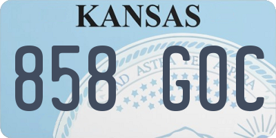 KS license plate 858GOC
