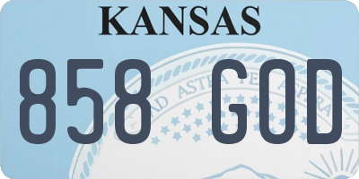 KS license plate 858GOD