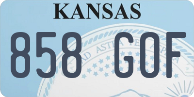 KS license plate 858GOF