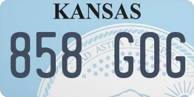 KS license plate 858GOG