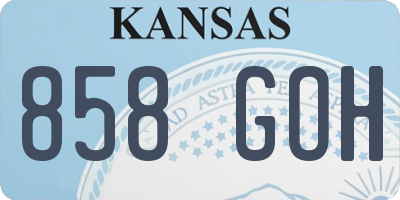 KS license plate 858GOH