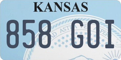 KS license plate 858GOI
