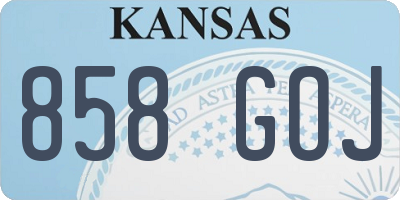 KS license plate 858GOJ