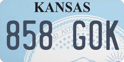 KS license plate 858GOK