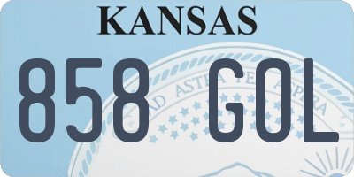KS license plate 858GOL