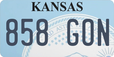KS license plate 858GON