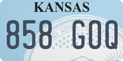 KS license plate 858GOQ