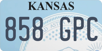 KS license plate 858GPC