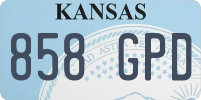 KS license plate 858GPD