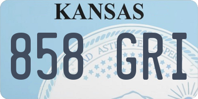 KS license plate 858GRI