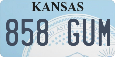 KS license plate 858GUM