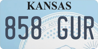 KS license plate 858GUR