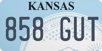 KS license plate 858GUT