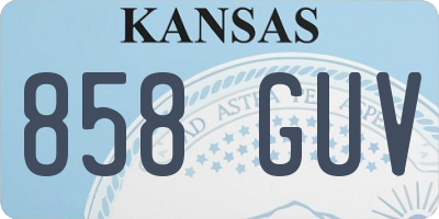 KS license plate 858GUV