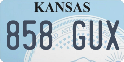 KS license plate 858GUX