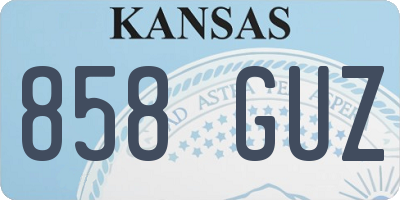 KS license plate 858GUZ