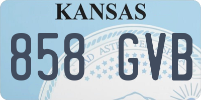 KS license plate 858GVB