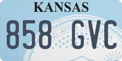 KS license plate 858GVC