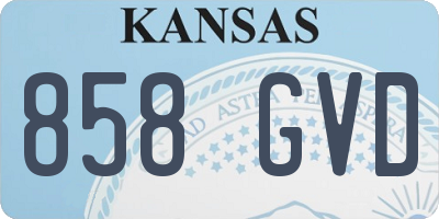 KS license plate 858GVD
