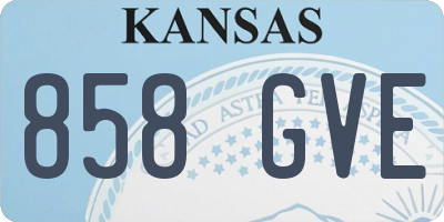 KS license plate 858GVE