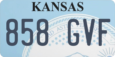 KS license plate 858GVF