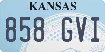 KS license plate 858GVI