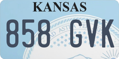 KS license plate 858GVK