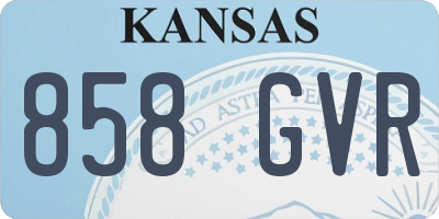 KS license plate 858GVR